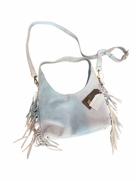 Handbags - Blue Suede Fringe Convertible Shoulder Crossbody Bag